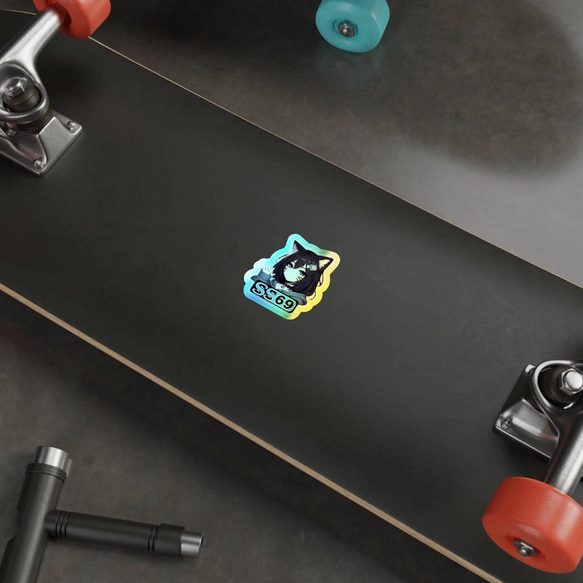 Cat E-Girl Holographic Die-cut Stickers Paper products - Tophatter Daily Deals