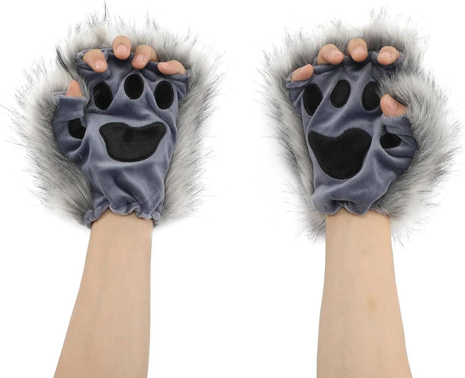 Cat Paw Gloves, Fingerless, with Cat Paw, Fox, Animal, Cosplay - Tophatter Daily Deals