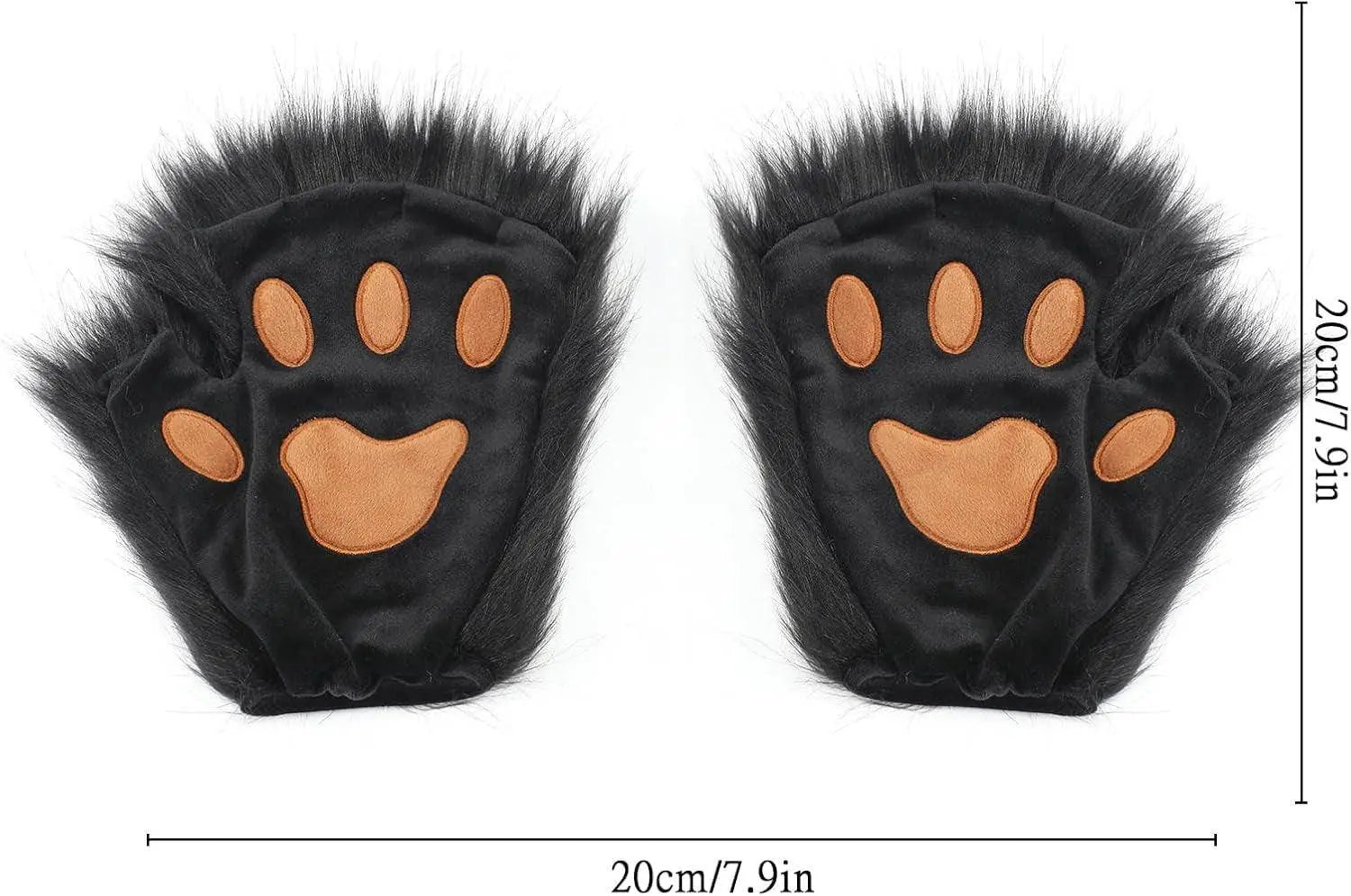 Cat Paw Gloves, Fingerless, with Cat Paw, Fox, Animal, Cosplay - Tophatter Daily Deals