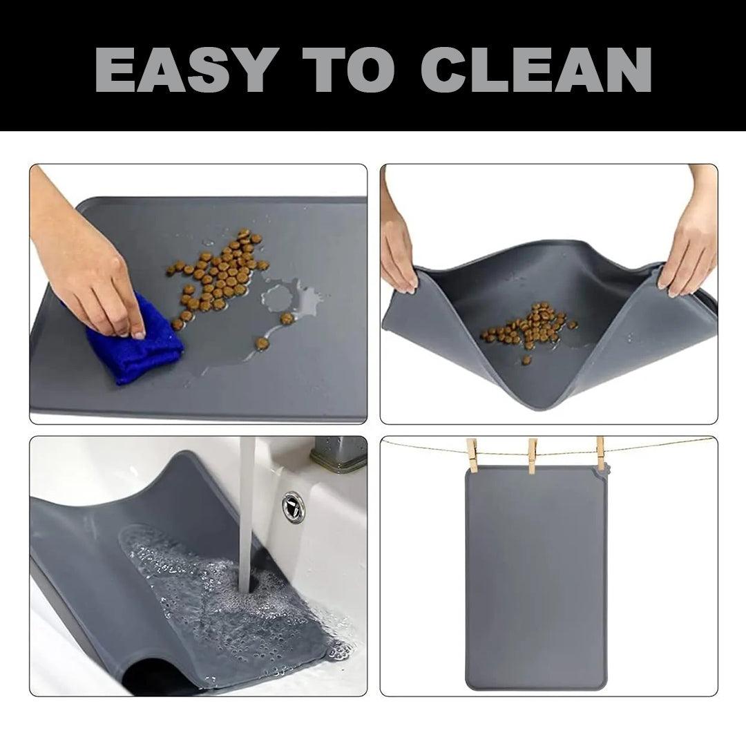 Water Absorbent Dog Feeding Mat UK - Silicone Food Mat For Pet Feeding Bowl Floors Waterproof Non Slip Pet Products - Tophatter Daily Deals