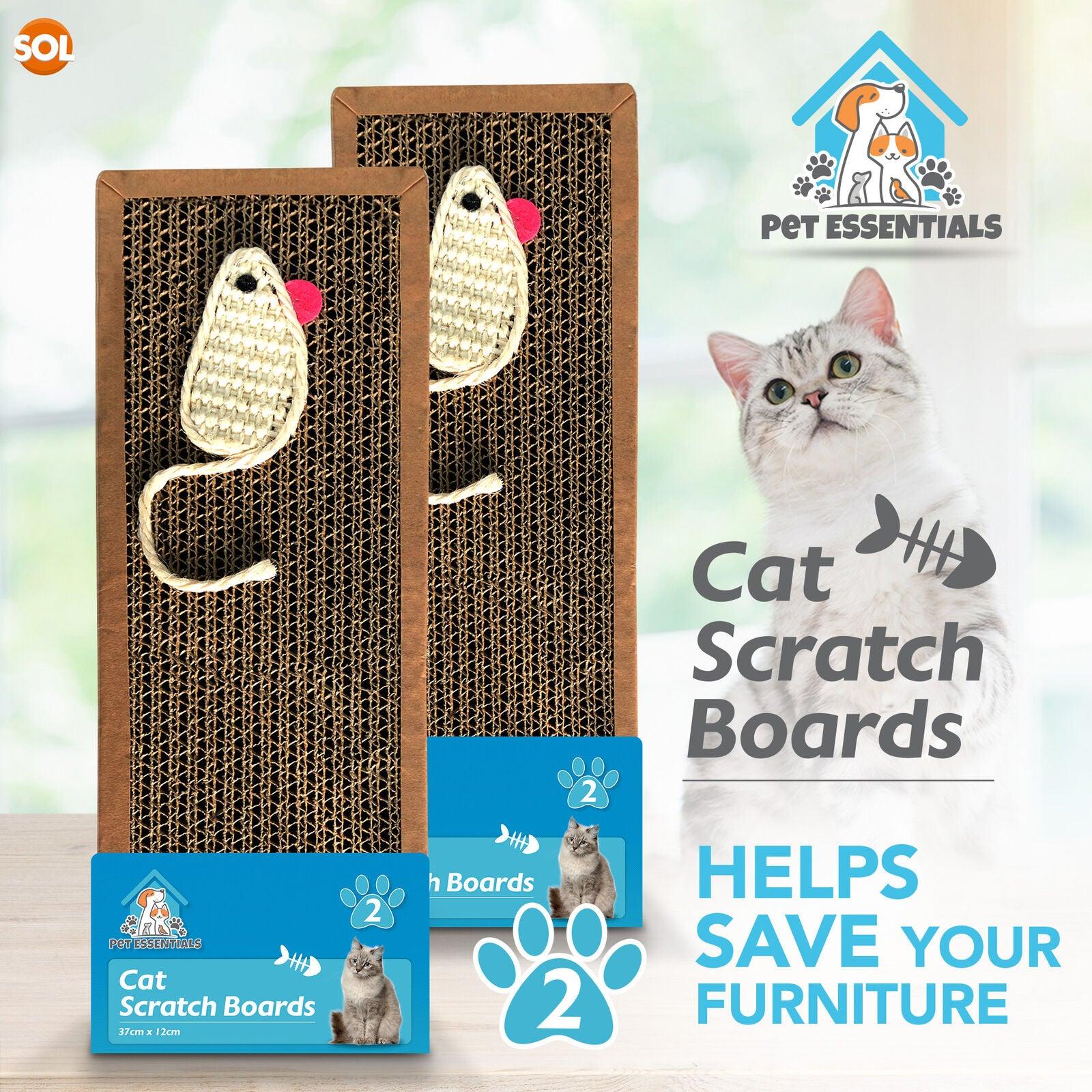 Cardboard Cat Scratchers UK - 2pk Cat Scratcher Pads | Kitten Scratching Board Mat Cardboard Bed Pet Play Toy Pet Products - Tophatter Daily Deals