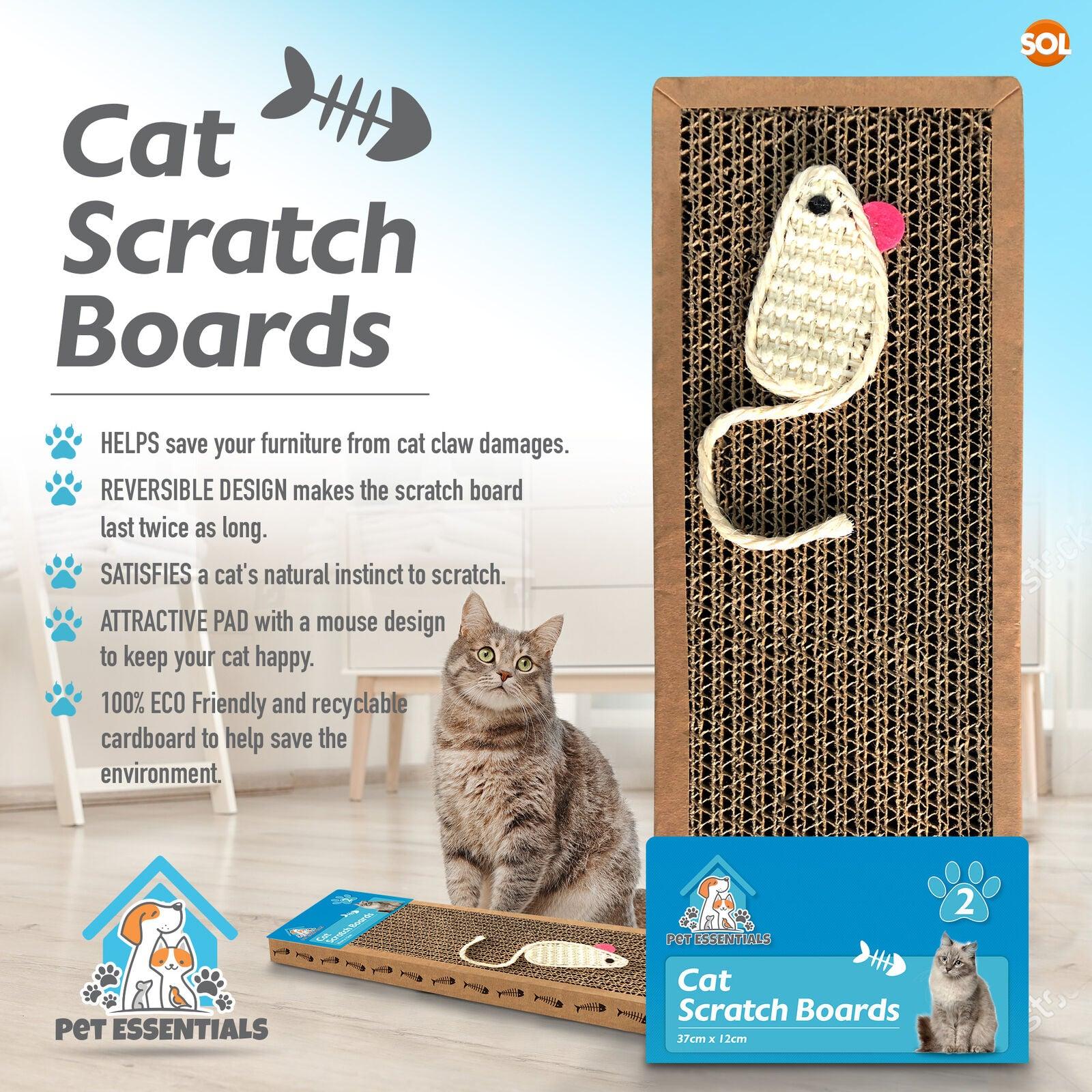 Cardboard Cat Scratchers UK - 2pk Cat Scratcher Pads | Kitten Scratching Board Mat Cardboard Bed Pet Play Toy Pet Products - Tophatter Daily Deals