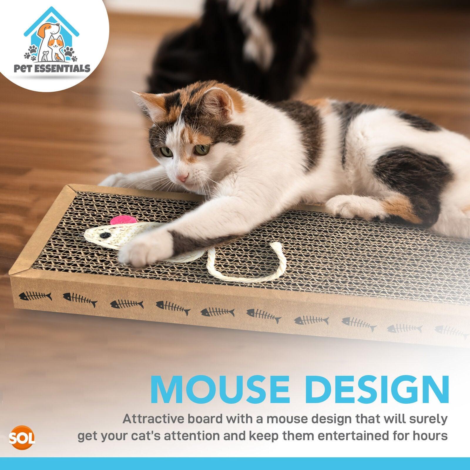 Cardboard Cat Scratchers UK - 2pk Cat Scratcher Pads | Kitten Scratching Board Mat Cardboard Bed Pet Play Toy Pet Products - Tophatter Daily Deals