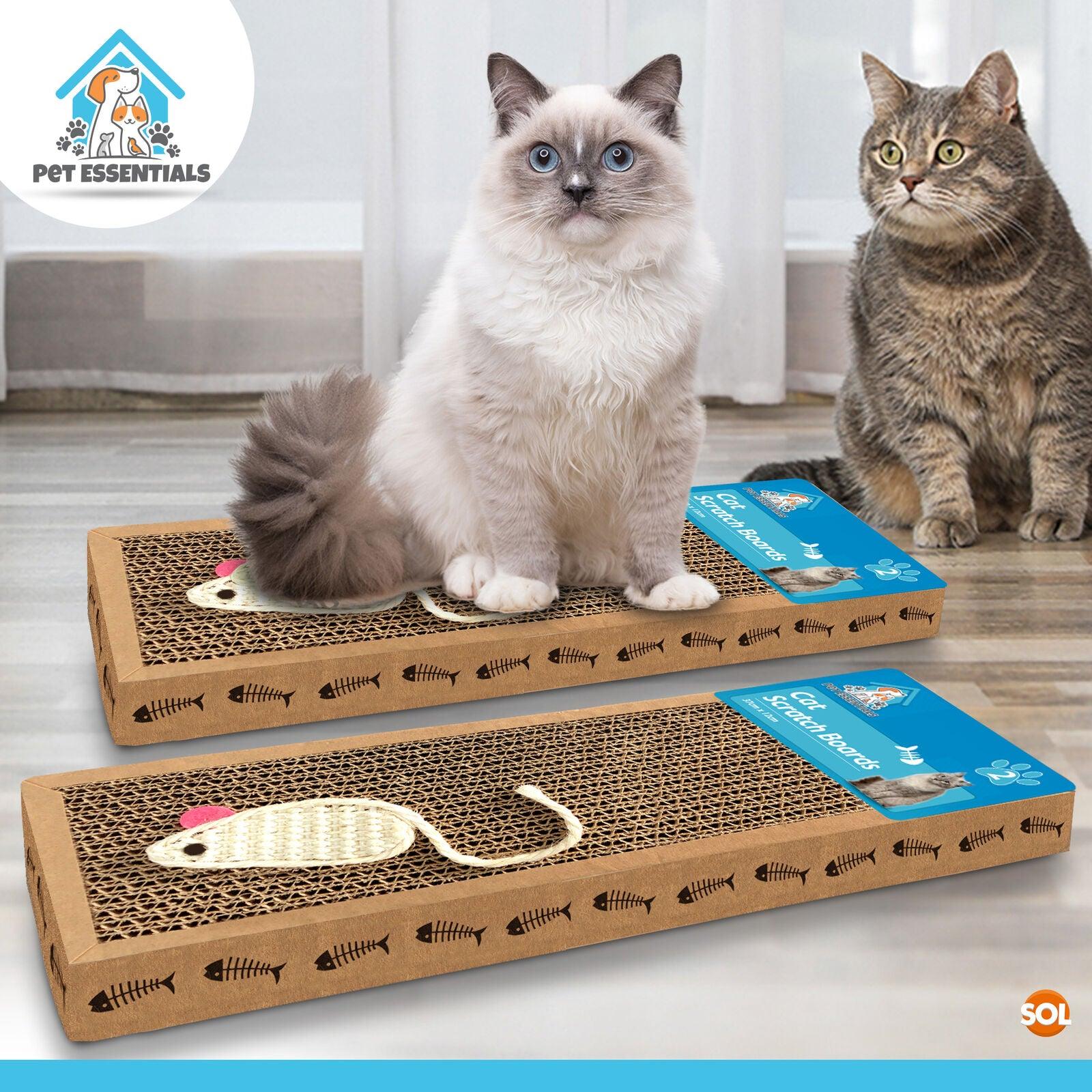 Cardboard Cat Scratchers UK - 2pk Cat Scratcher Pads | Kitten Scratching Board Mat Cardboard Bed Pet Play Toy Pet Products - Tophatter Daily Deals