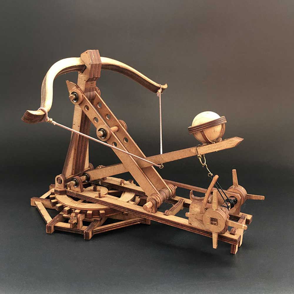 AM002 Wooden Mechanical Models Kits Catapult Ancient Weapon 3D Mechanical Model Kit - Tophatter Daily Deals