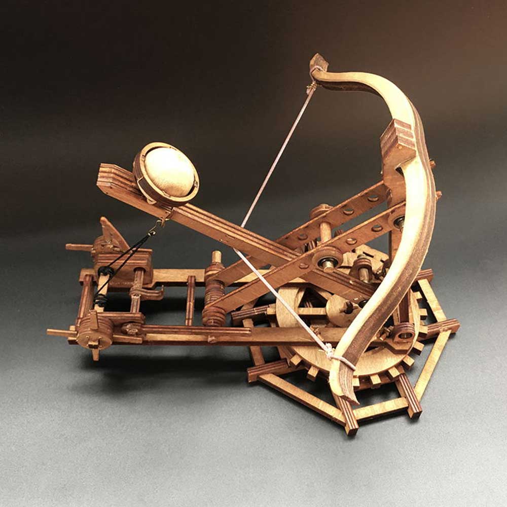 AM002 Wooden Mechanical Models Kits Catapult Ancient Weapon 3D Mechanical Model Kit - Tophatter Daily Deals