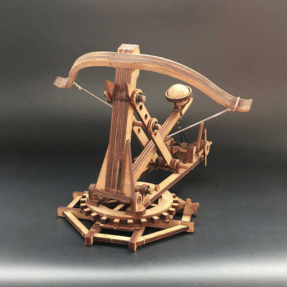 AM002 Wooden Mechanical Models Kits Catapult Ancient Weapon 3D Mechanical Model Kit - Tophatter Daily Deals