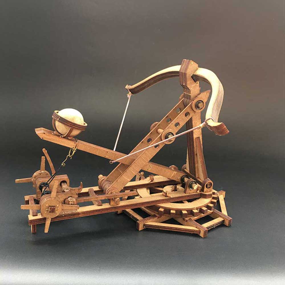 AM002 Wooden Mechanical Models Kits Catapult Ancient Weapon 3D Mechanical Model Kit - Tophatter Daily Deals