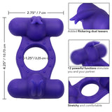 Silicone Triple Orgasm Enhancer in Purple with 12 Vibration Functions and Dual Independent Motors > Cock Ring > Vibrating - Tophatter Daily Deals