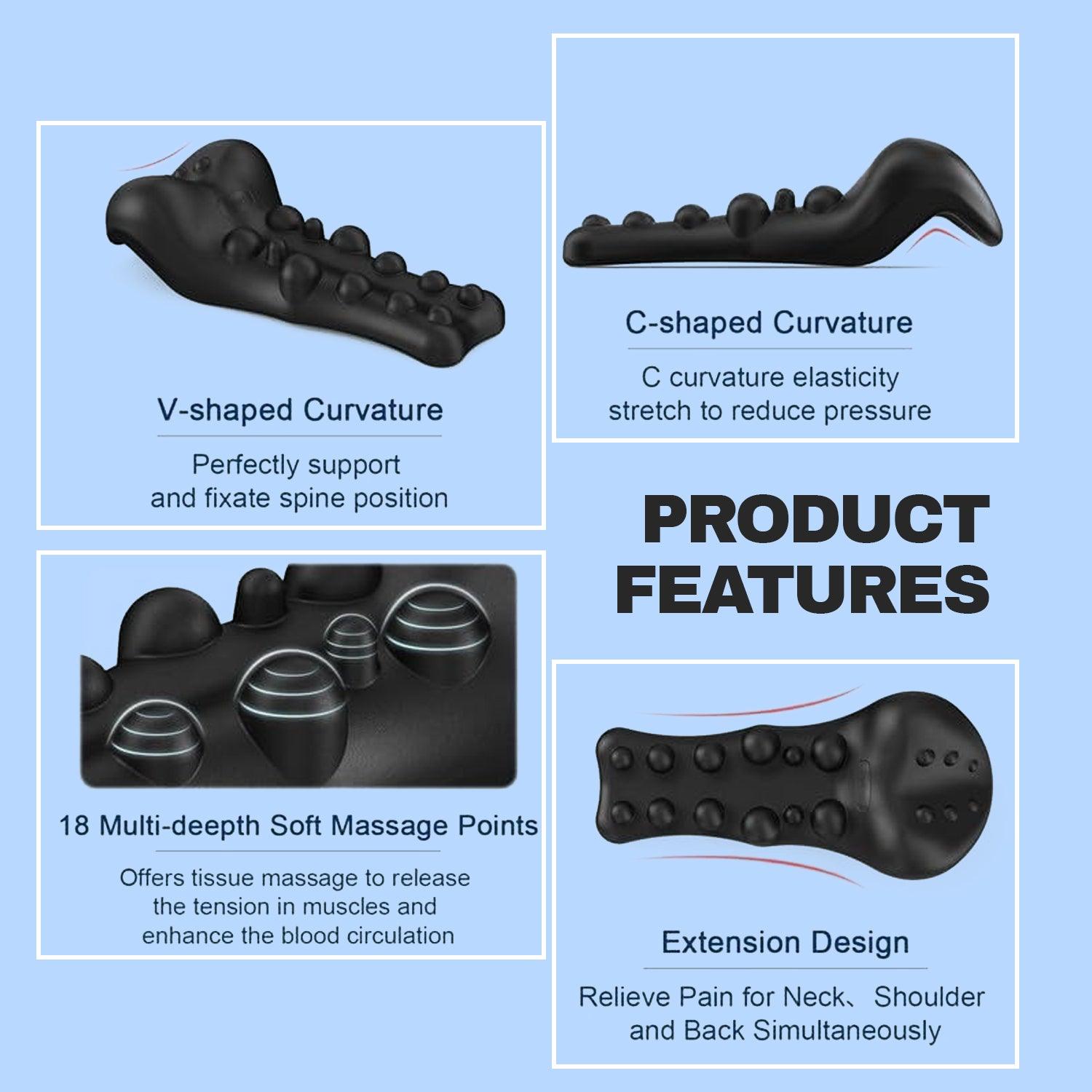 Neck Shoulder Massager - Upper Back Massager Cervical Traction Device Neck Stretcher For TMJ Pain Relief Cervical Spine Alignment Chiropractic Pillow Health & Beauty - Tophatter Daily Deals