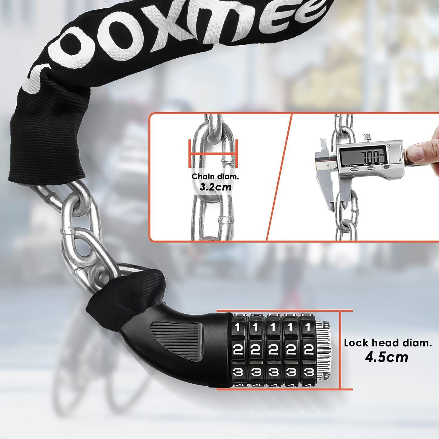 Best Bike Lock UK - Heavy Duty High Security 90cm 5-Digit Combination Chain Lock Cycling - Tophatter Daily Deals