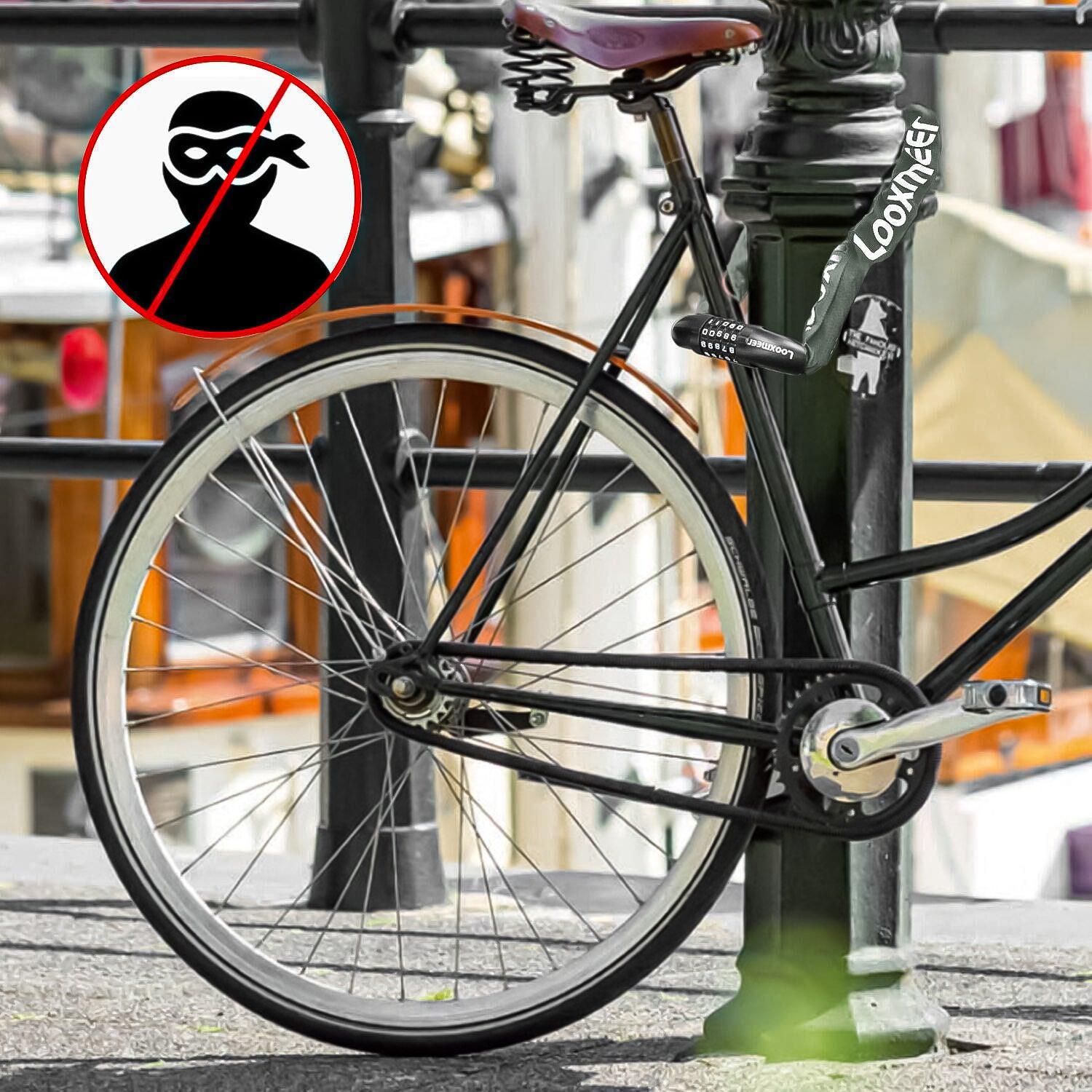 Best Bike Lock UK - Heavy Duty High Security 90cm 5-Digit Combination Chain Lock Cycling - Tophatter Daily Deals