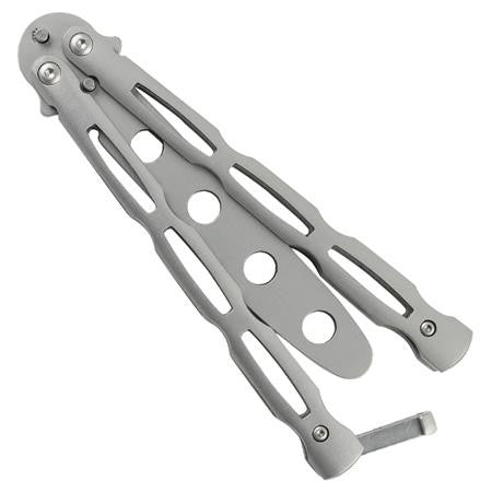 Chainlink Butterfly Knife Training Balisong - Silver, Dull Knife-Balisong - Tophatter Daily Deals