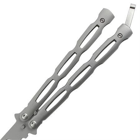 Chainlink Butterfly Knife Training Balisong - Silver, Dull Knife-Balisong - Tophatter Daily Deals