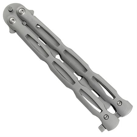 Chainlink Butterfly Knife Training Balisong - Silver, Dull Knife-Balisong - Tophatter Daily Deals
