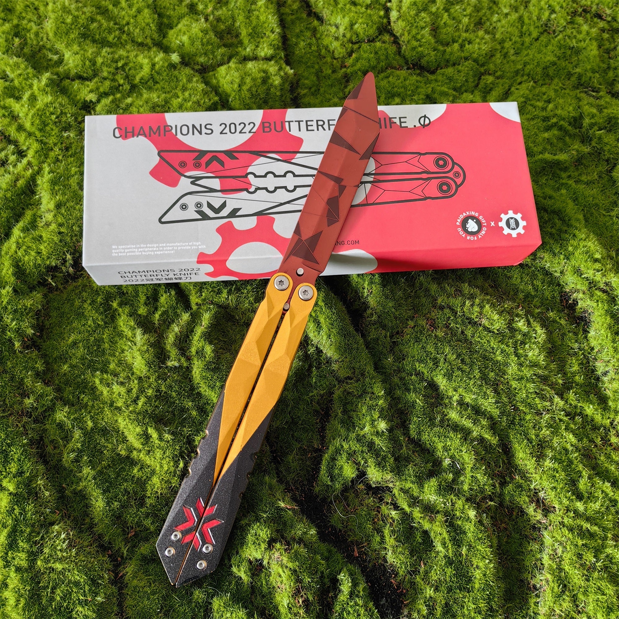 Metal Champion Butterfly Knife Blunt Blade Balisong Trainer Display Fan Art - Tophatter Daily Deals