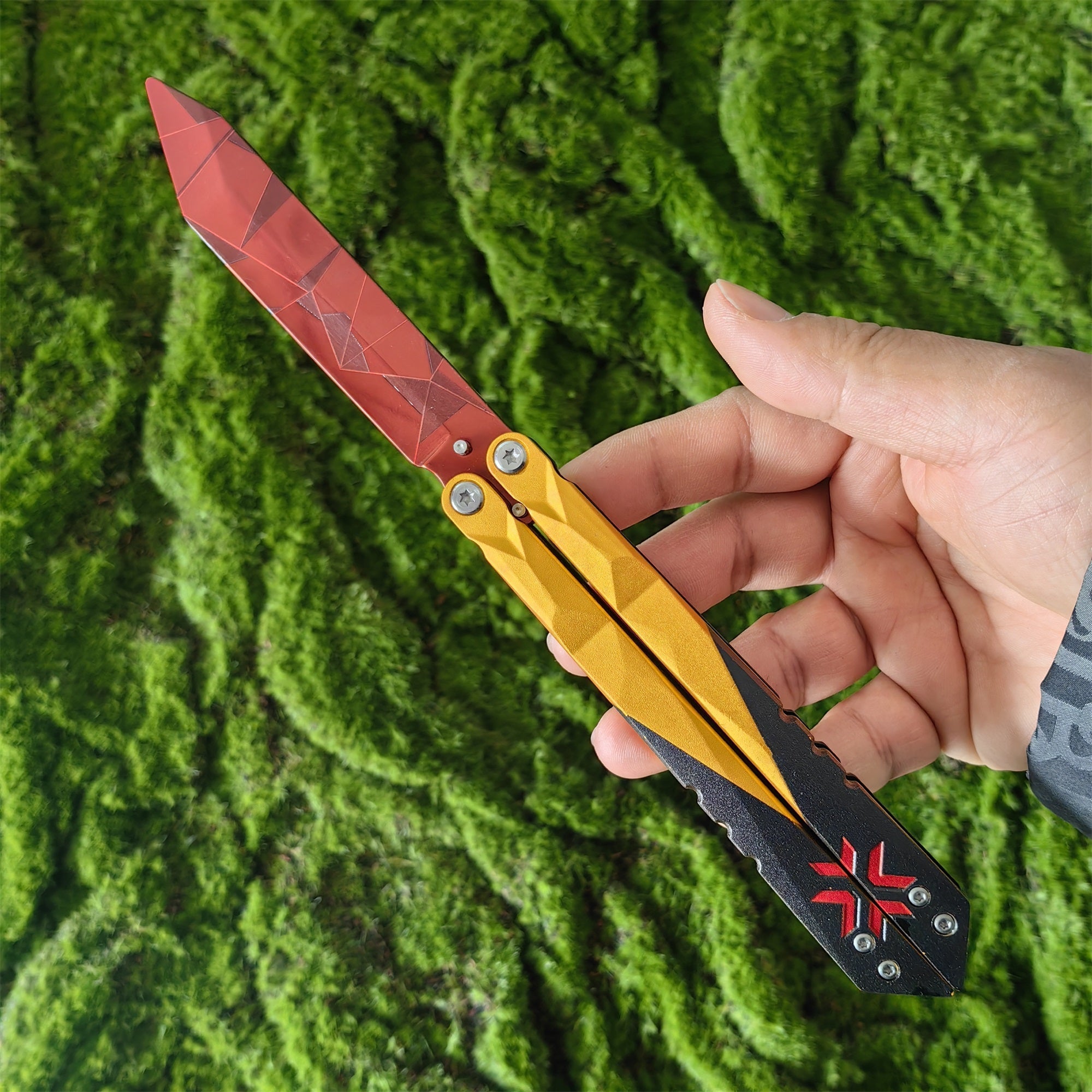 Metal Champion Butterfly Knife Blunt Blade Balisong Trainer Display Fan Art - Tophatter Daily Deals