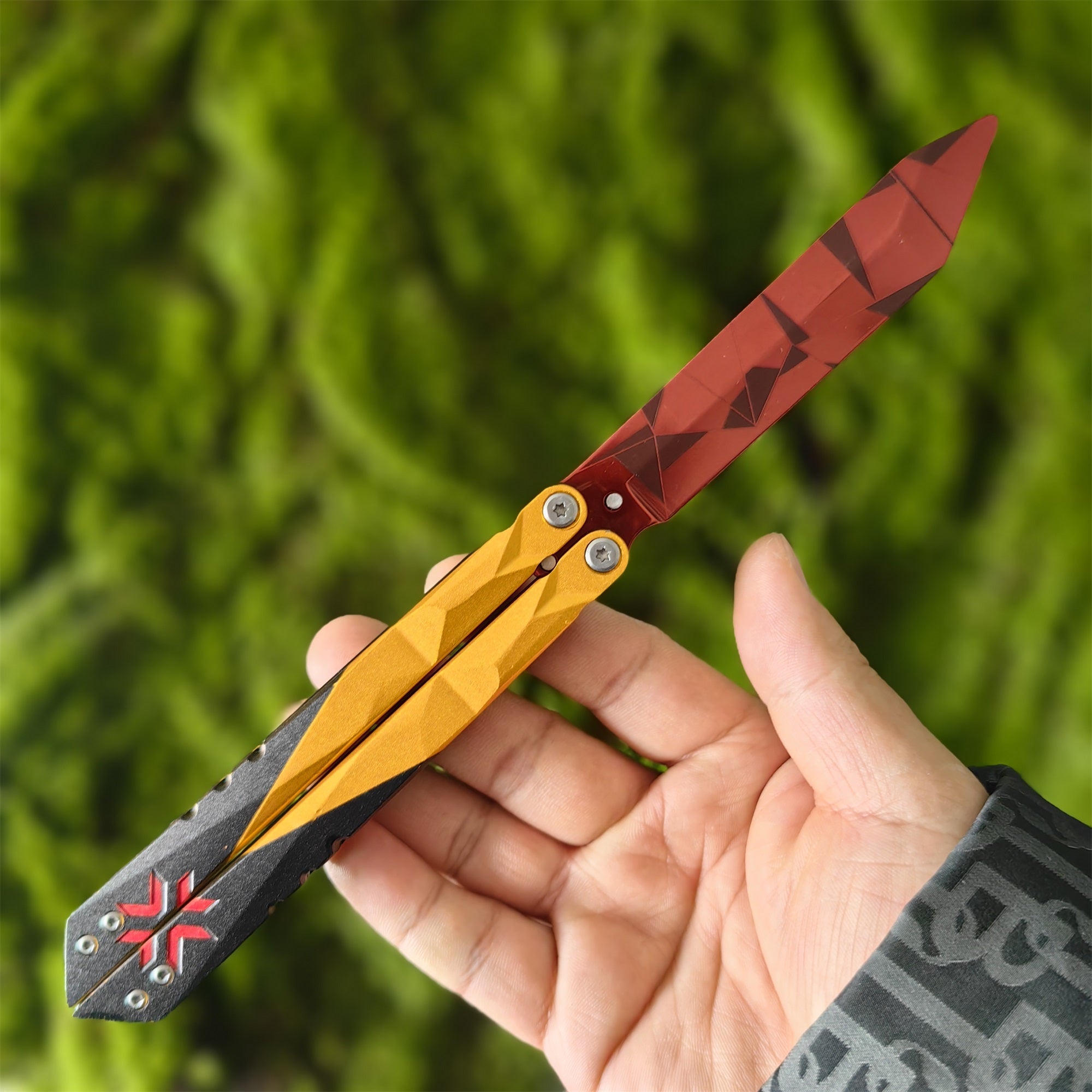 Metal Champion Butterfly Knife Blunt Blade Balisong Trainer Display Fan Art - Tophatter Daily Deals