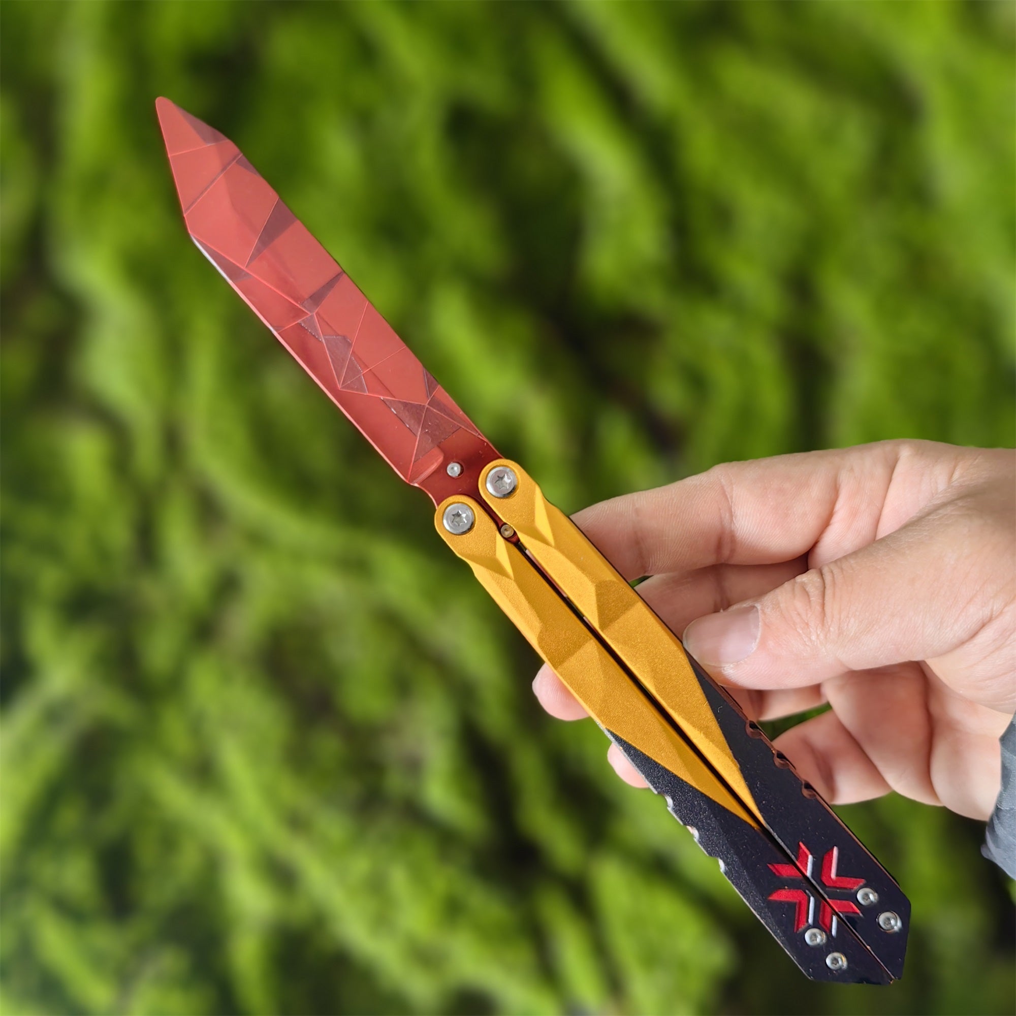 Metal Champion Butterfly Knife Blunt Blade Balisong Trainer Display Fan Art - Tophatter Daily Deals