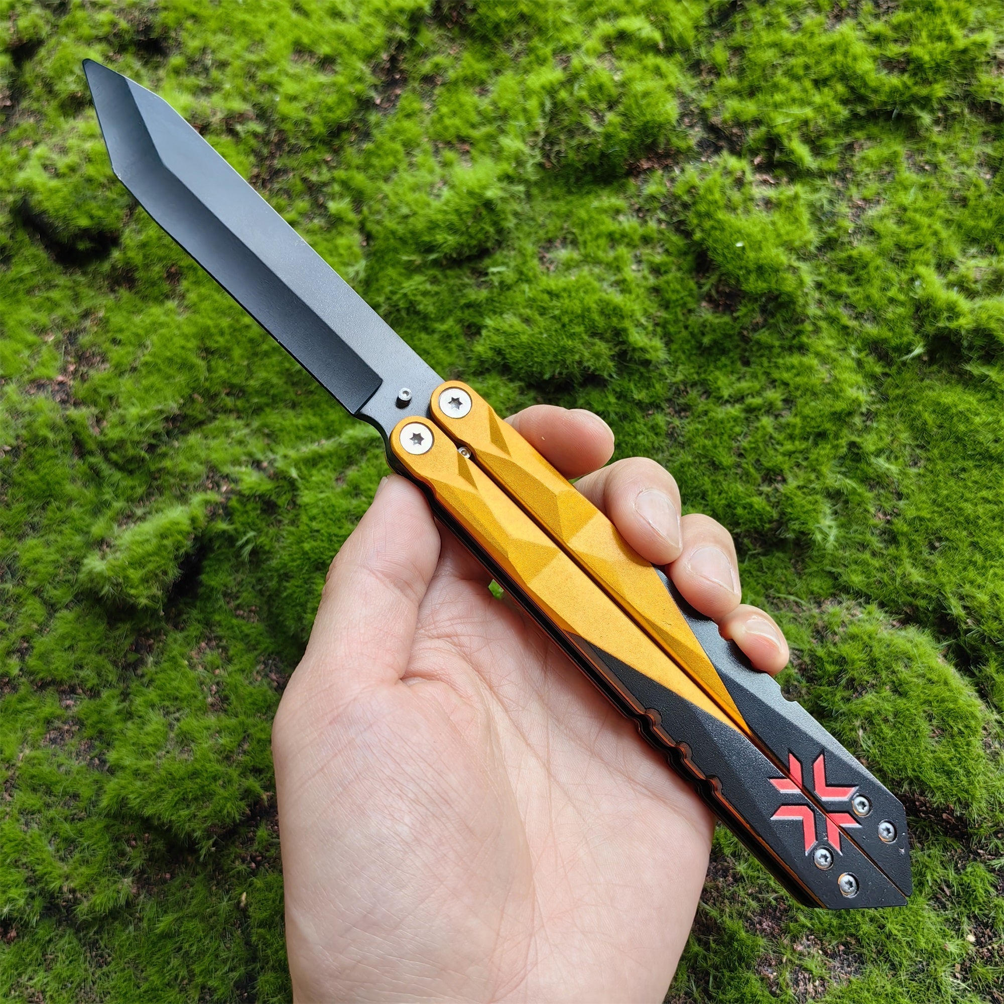 Champions Knife Black Market Butterfly Blunt Blade Balisong Trainer Black Blade Champions - Tophatter Daily Deals