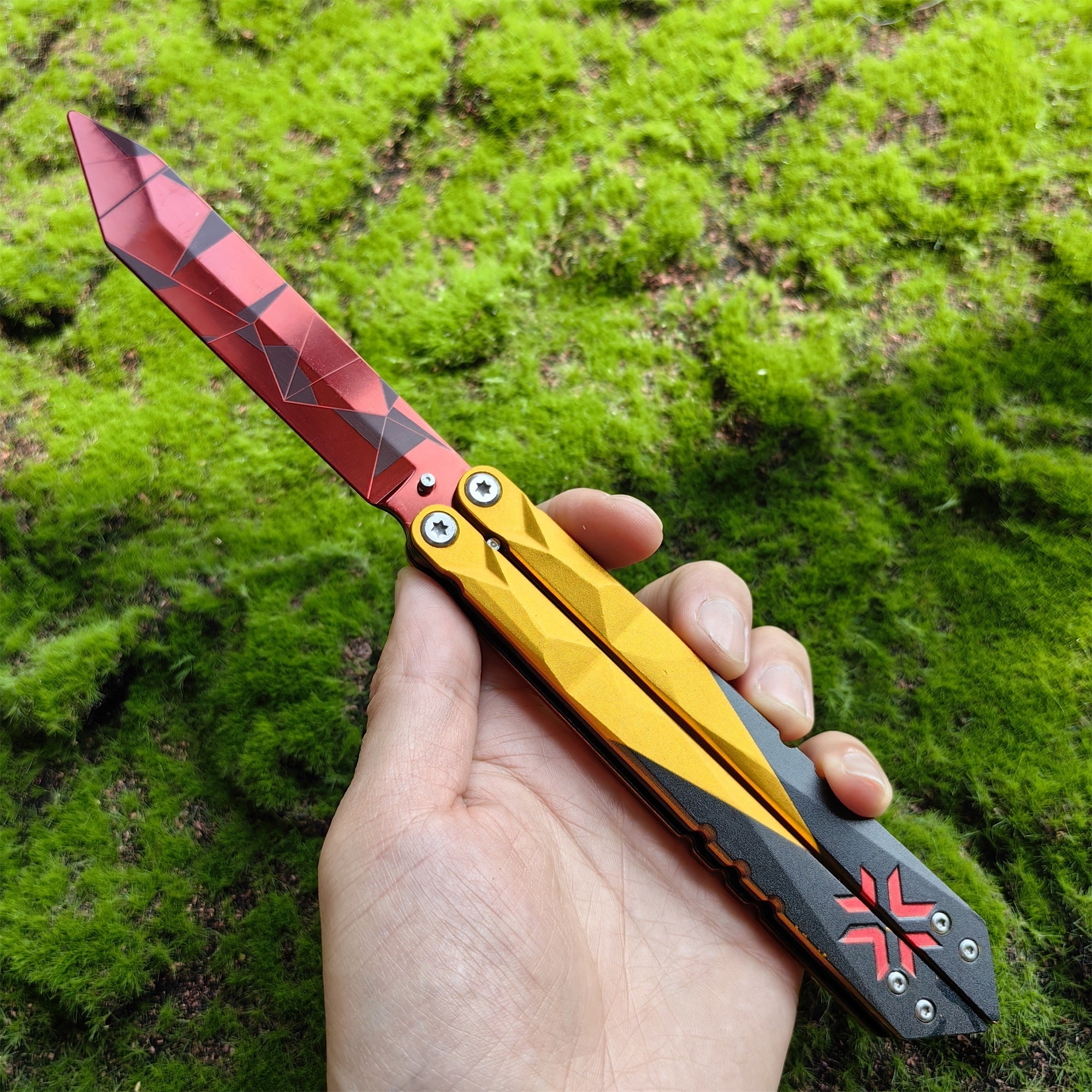 Champions Knife Black Market Butterfly Blunt Blade Balisong Trainer Red Blade Champions - Tophatter Daily Deals