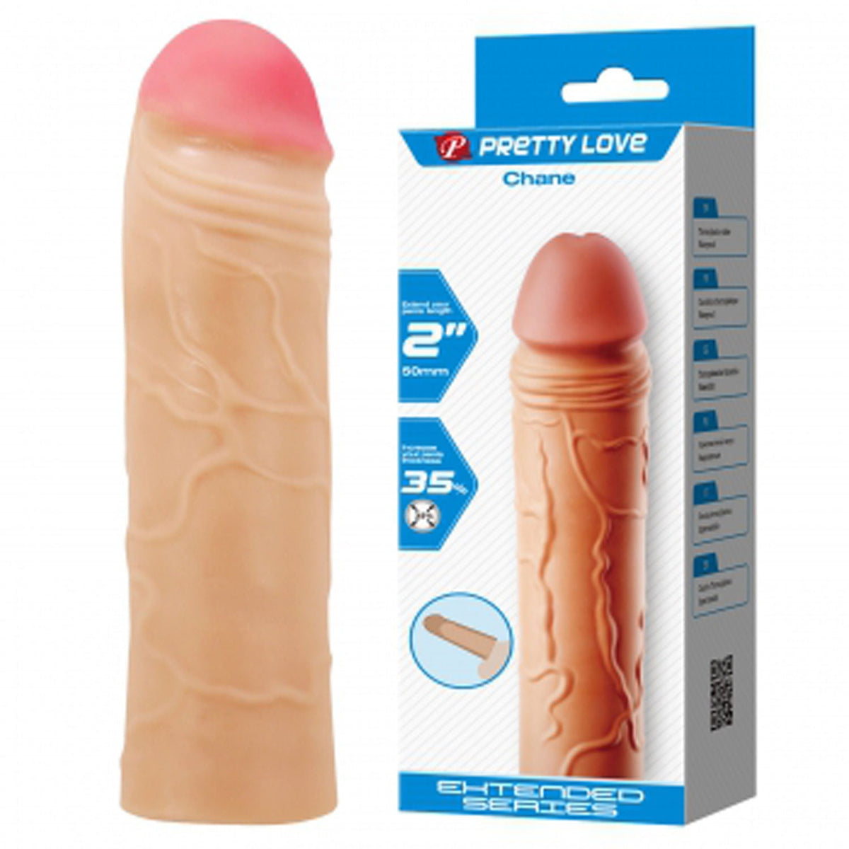 Chane 7.1 Inch Penis Extender Sleeve – Ultra Realistic Textured Sleeve > Sex Toys For Men > Penis Sleeves - Tophatter Daily Deals