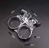 Chaos - Solid Brass Knuckles Duster Two Fingers For Self Defense Window Breaker EDC Supplies - Tophatter Daily Deals