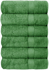 6-Piece Hotel & Spa 100% Cotton Bath Towel Set Green Bath - Tophatter Daily Deals