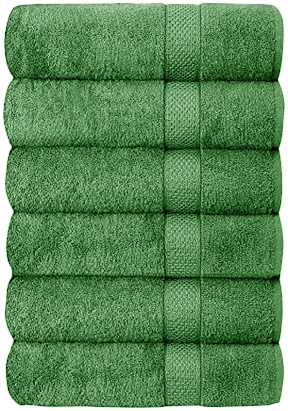 6-Piece Hotel & Spa 100% Cotton Bath Towel Set Green Bath - Tophatter Daily Deals