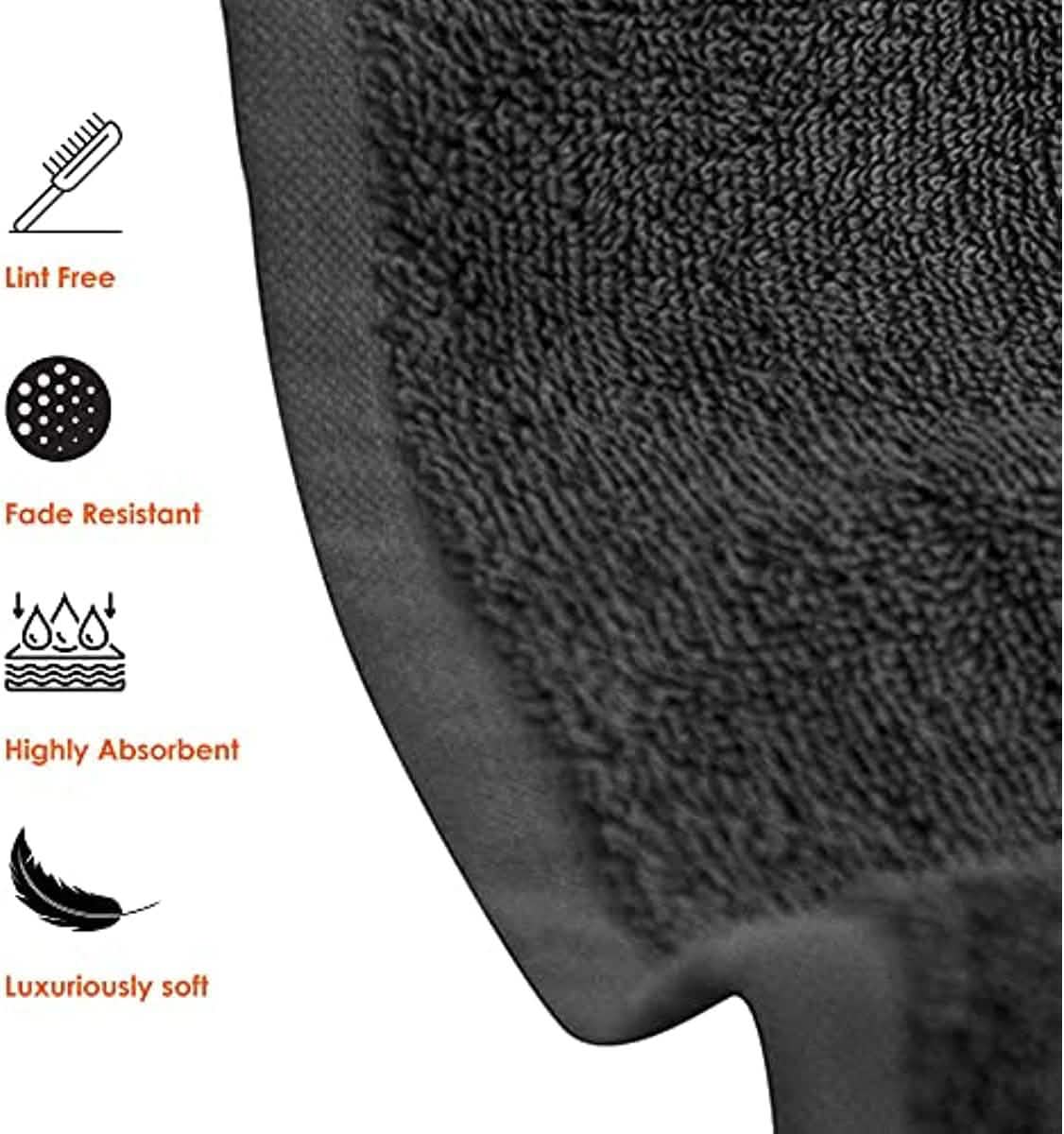 6-Piece Hotel & Spa 100% Cotton Bath Towel Set CHARCOAL Bath - Tophatter Daily Deals