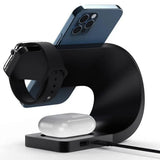 Wireless Charging Station 4 In 1 MagSafe Black Minimalist - Tophatter Daily Deals