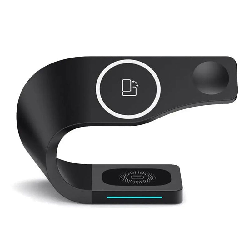 Wireless Charging Station 4 In 1 MagSafe Black Minimalist Black - Tophatter Daily Deals