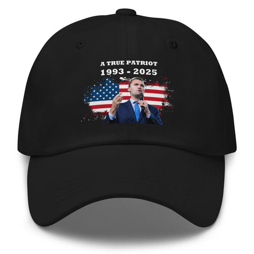 Charlie Kirk Hat, True Patriot 1993-2025 Rip Memorial American Flag Cap