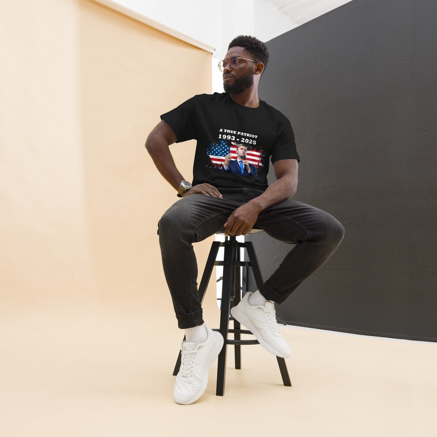 Charlie Kirk Shirt, True Patriot 1993-2025 RIP Memorial American Flag Shirt T-Shirt - Tophatter Daily Deals