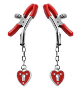 Charmed Heart Padlock Nipple Clamps with Adjustable Screw Grip > Sex Toys > Nipple Clamps - Tophatter Daily Deals