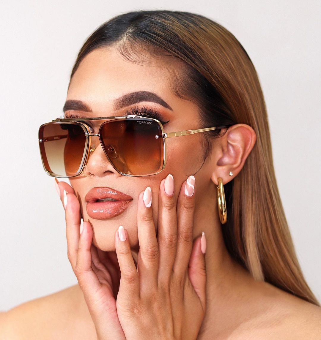 TopFoxx Bella Coffee - Tangle Free Women's Aviator Sunglasses Sunglasses - Tophatter Daily Deals