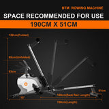 Rowing Machine for Home - BTM 8 Level Magnetic Resistance Fitness Elastic Cord Rowing Machine Exercise & Fitness - Tophatter Daily Deals