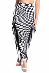 Checkered Elastic High Waist Stretch Bodycon Maxi Pencil Skirt Skirts - Tophatter Daily Deals