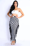 Checkered Elastic High Waist Stretch Bodycon Maxi Pencil Skirt Skirts - Tophatter Daily Deals