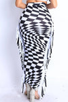 Checkered Elastic High Waist Stretch Bodycon Maxi Pencil Skirt Skirts - Tophatter Daily Deals