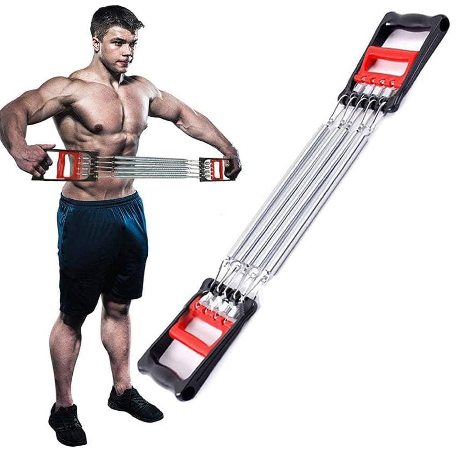 Chest Expander - 5 Spring Exercise Puller Muscle Stretcher Training Home Pull Gym Exercise & Fitness - Tophatter Daily Deals