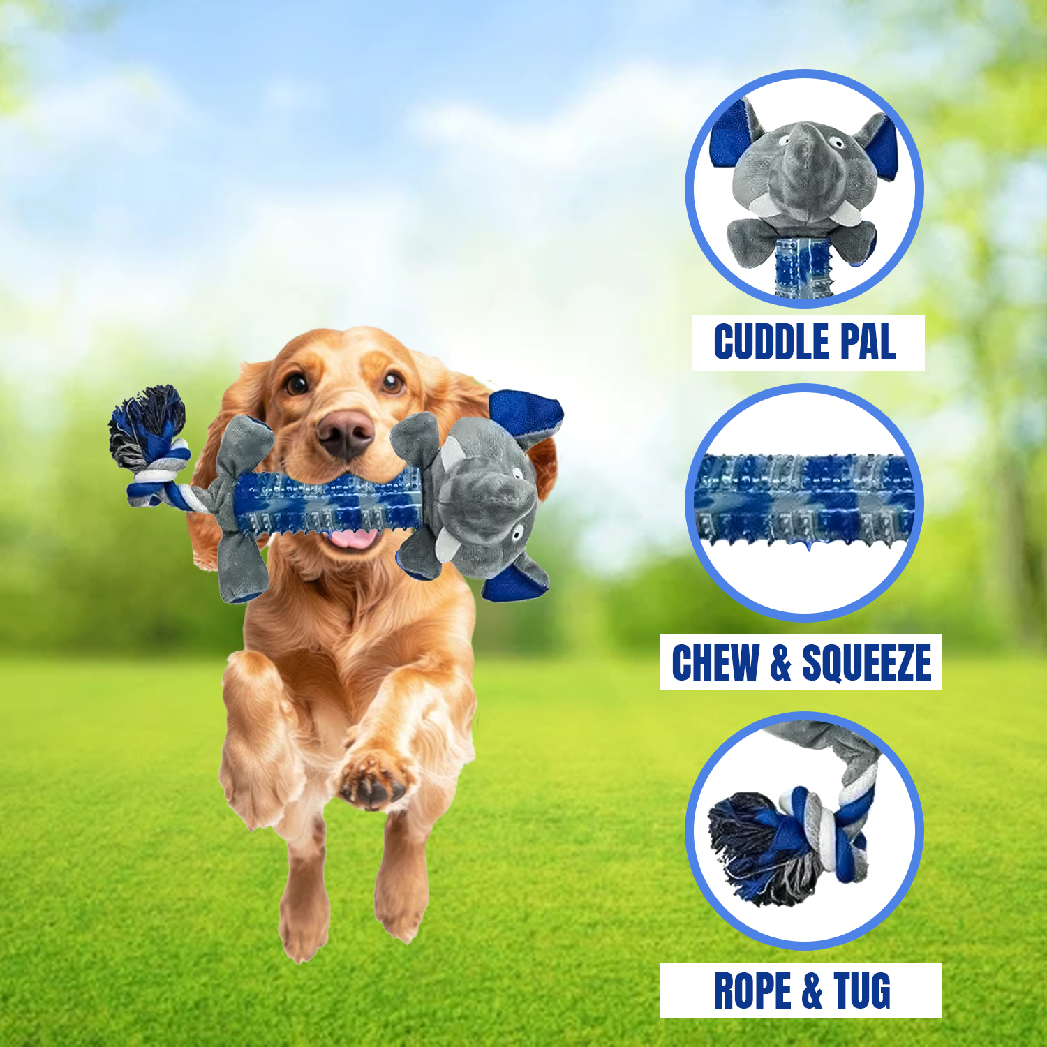 Dog Squeaky Toy – 2x Interactive Pet Chew Toys Animal Pet Plush Squeaker Dog Play Pal Roxy Pet Toy pet - Tophatter Daily Deals