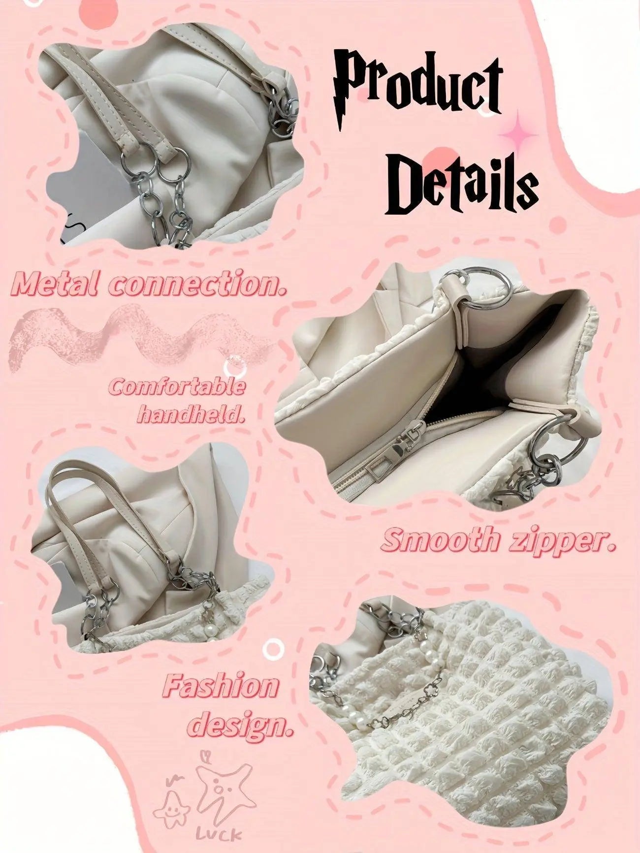 Chic Pleated Cloud Shoulder Bag - Bubble Ruched Tote with Soft Comfort - Fashionable Everyday Accessory for Women - Tophatter Daily Deals