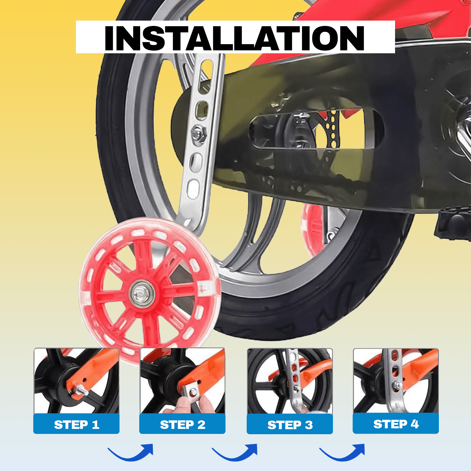 Halfords Bike Stabilisers - LED Flash Children Bicycle Stabilisers Kids Training Cycle Wheel For 12-20" Bike Cycling - Tophatter Daily Deals