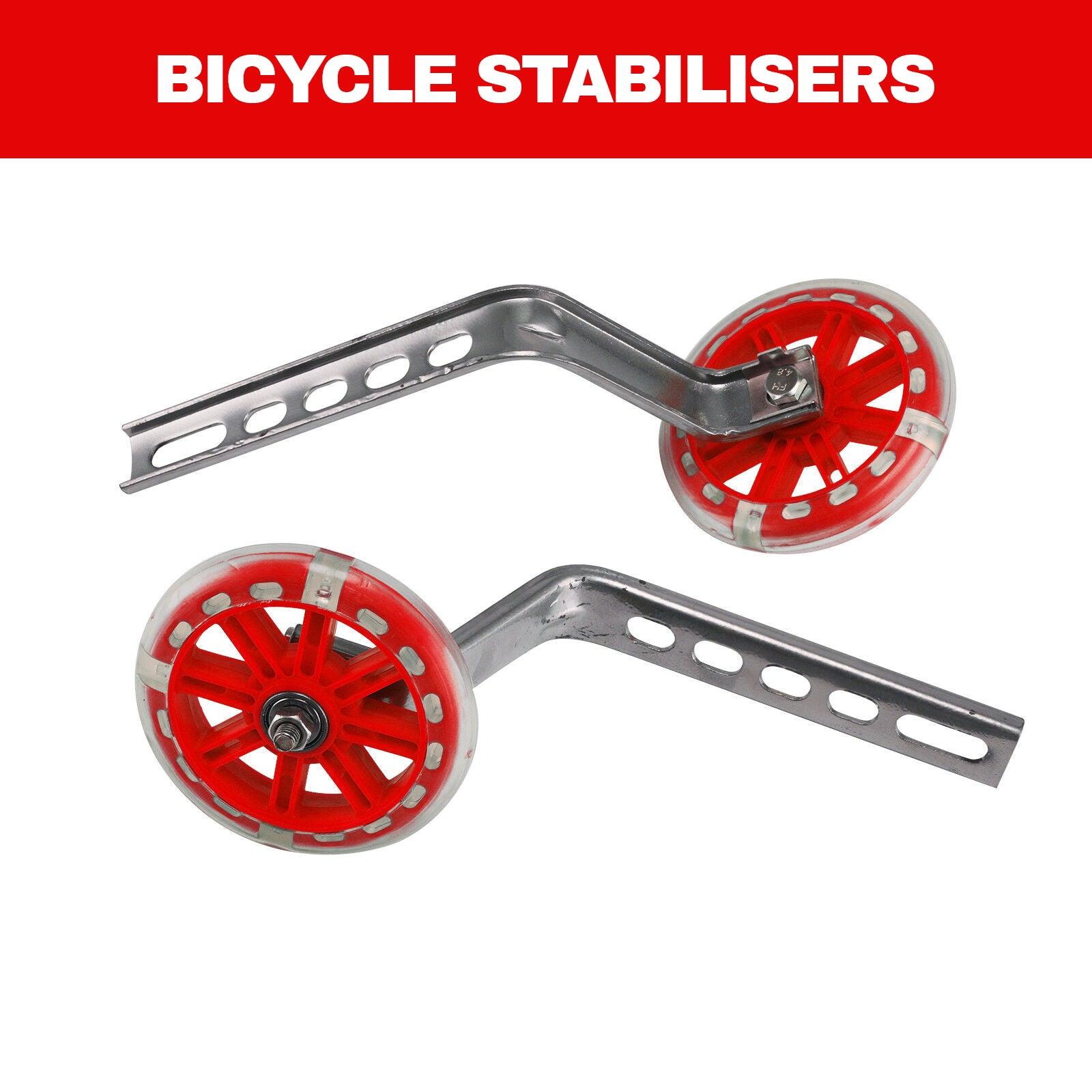 Halfords Bike Stabilisers - LED Flash Children Bicycle Stabilisers Kids Training Cycle Wheel For 12-20" Bike Cycling - Tophatter Daily Deals