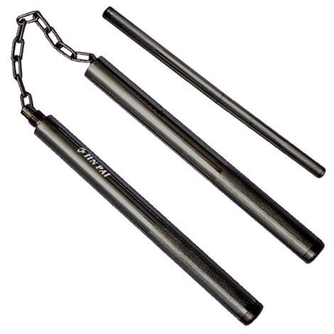 Chain Link Steel Nunchaku & Night Stick - TOPHATTER'S ARMORY DEALS Collectible Weapons - Tophatter Daily Deals
