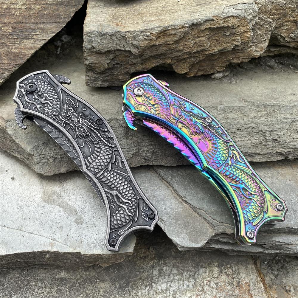 Chinese Dragon Totem Folding Knife - Tophatter Daily Deals