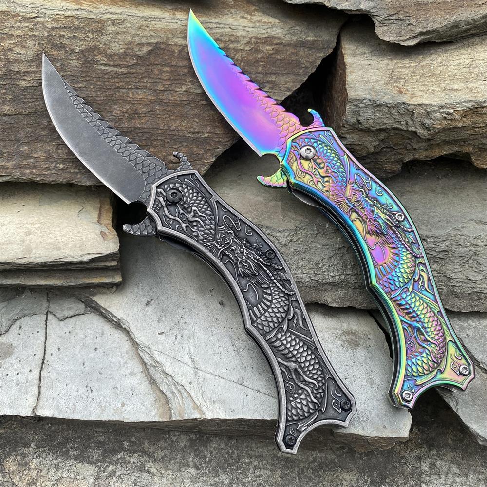 Chinese Dragon Totem Folding Knife - Tophatter Daily Deals