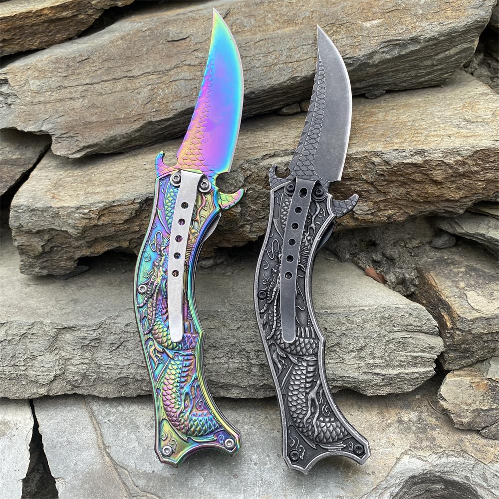 Chinese Dragon Totem Folding Knife - Tophatter Daily Deals