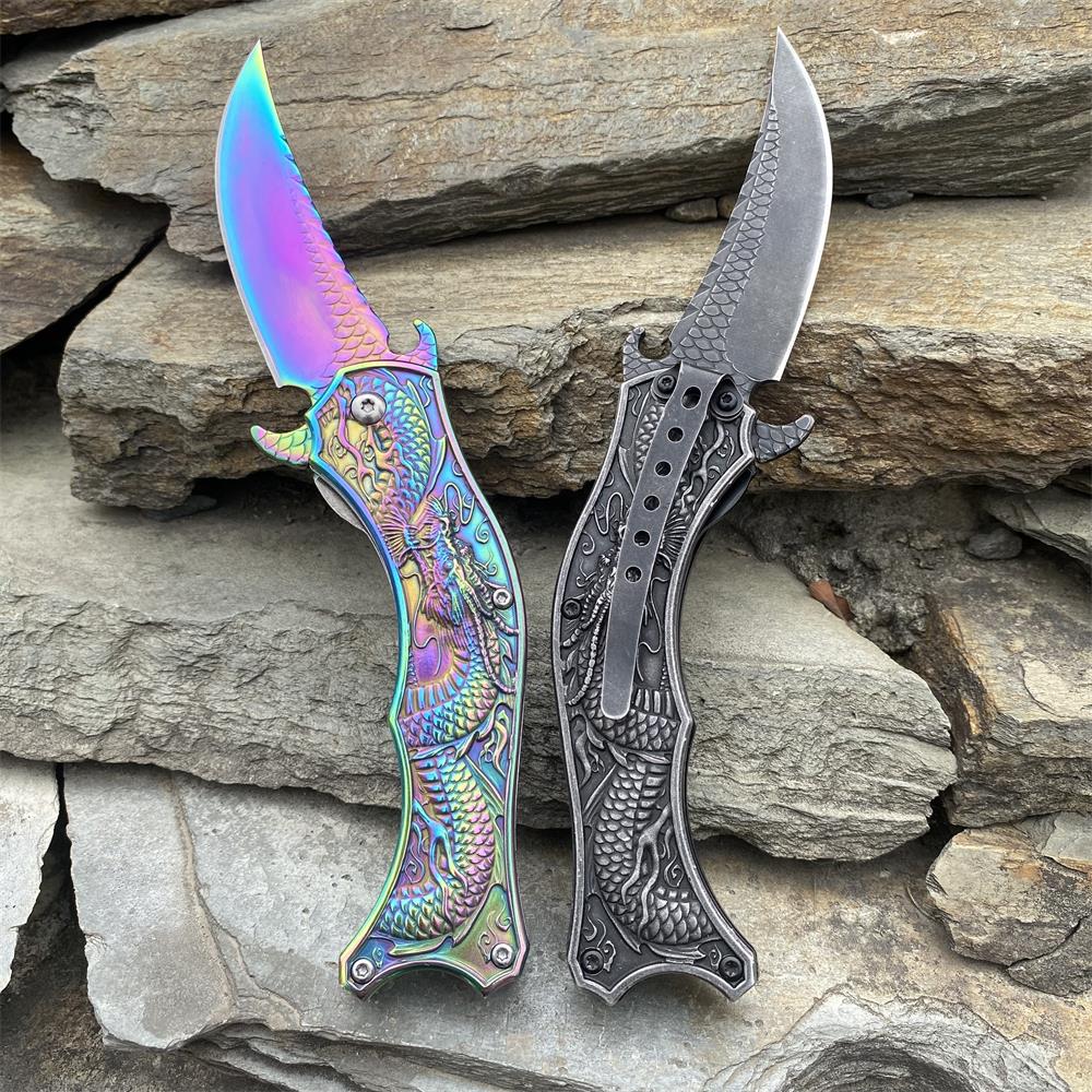 Chinese Dragon Totem Folding Knife - Tophatter Daily Deals